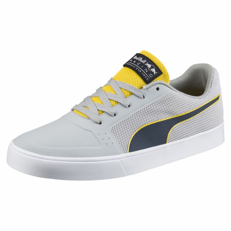 Basket Puma Red Bull Racing Wings Vulc Homme Grise/Jaune/Bleu Marine/Blanche Soldes 214YPXER